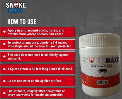 Snake Maxx Non-Toxic Biodegradable Pet-Friendly Snake Repellent Powder 200g